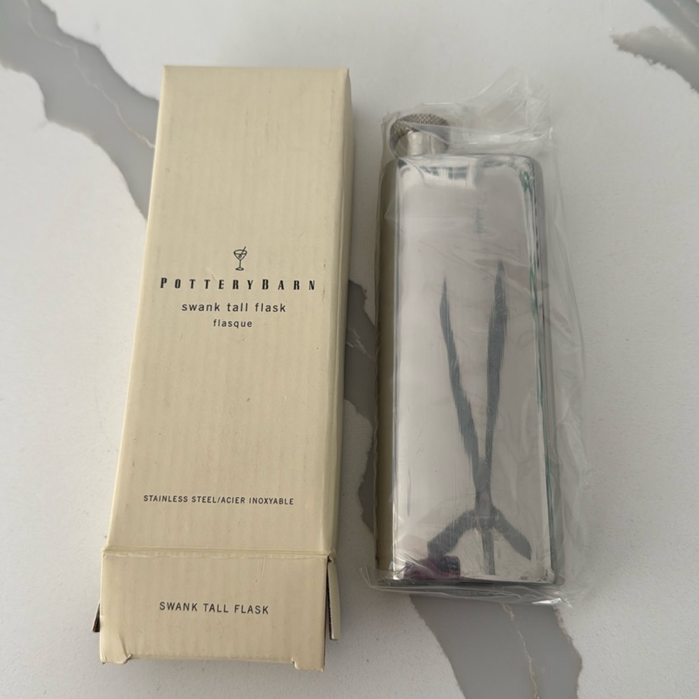 pottery Barn stainless steel flask New